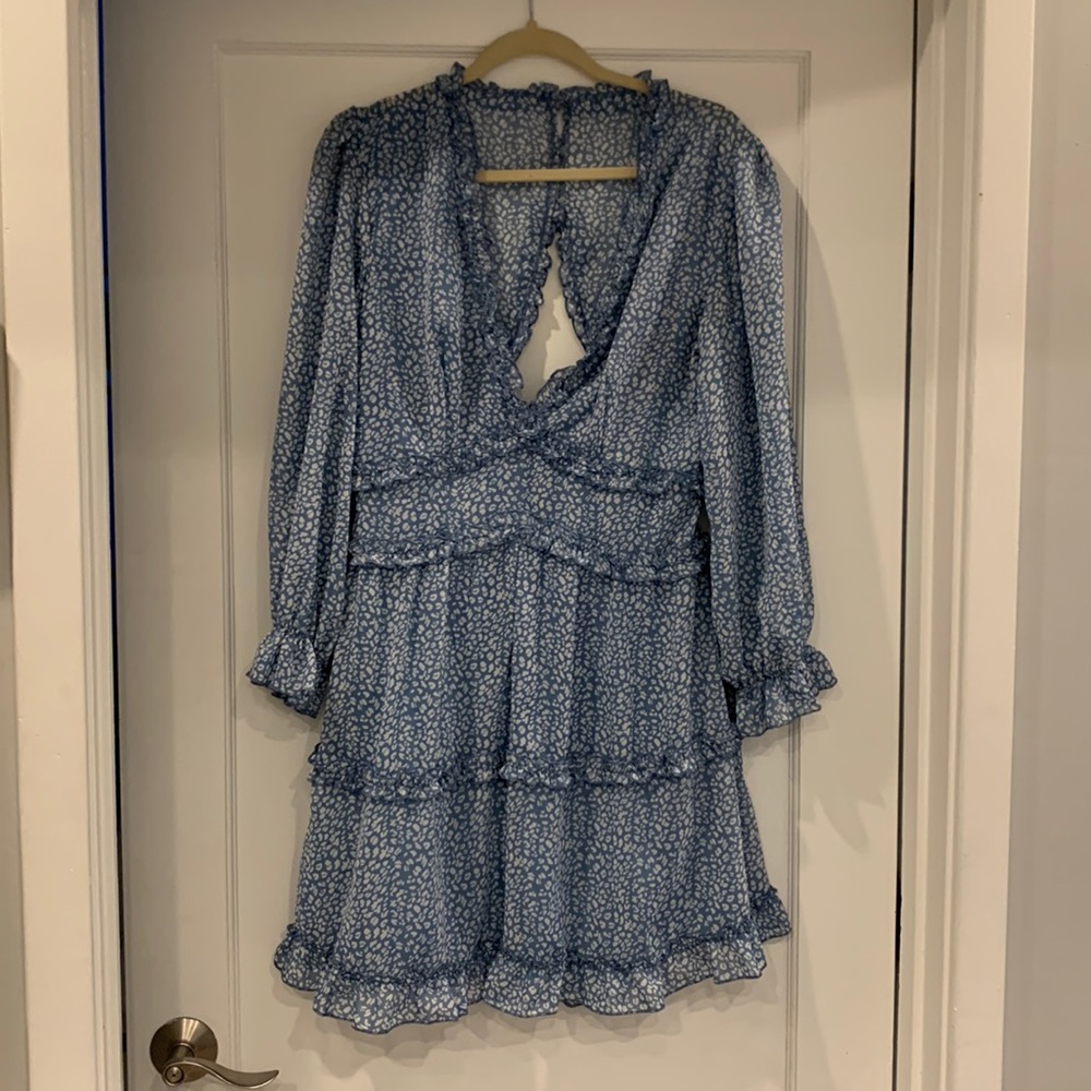Blue leopard dress